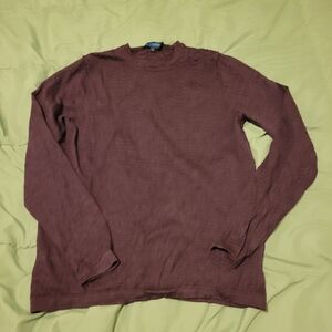Patrick Assaraf Men's Burgundy Crewneck Sweater Fine Merino Wool